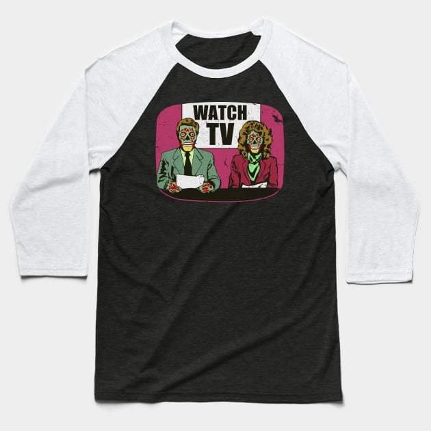 They Live! Obey, Consume, Buy, Sleep, No Thought and Watch TV Baseball T-Shirt by DaveLeonardo